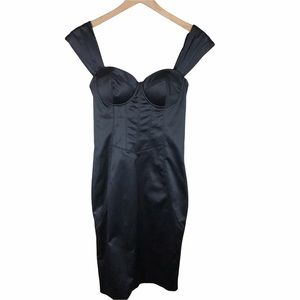 Guess By Marciano Black Satin Corset Dress